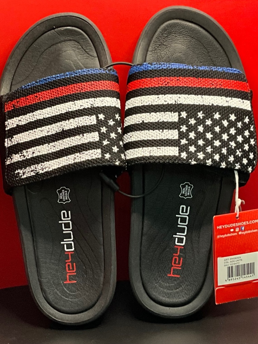 Hey Dude Phoenix Sox Unite Flag Slides. US Men’s 8/Women’s 10.5/EUR41. NWT/NoBox